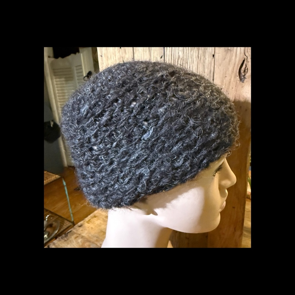 New Alpaca Wool Hat Handmade Knitted Beanie Chunky Gray Warm Winter Gear